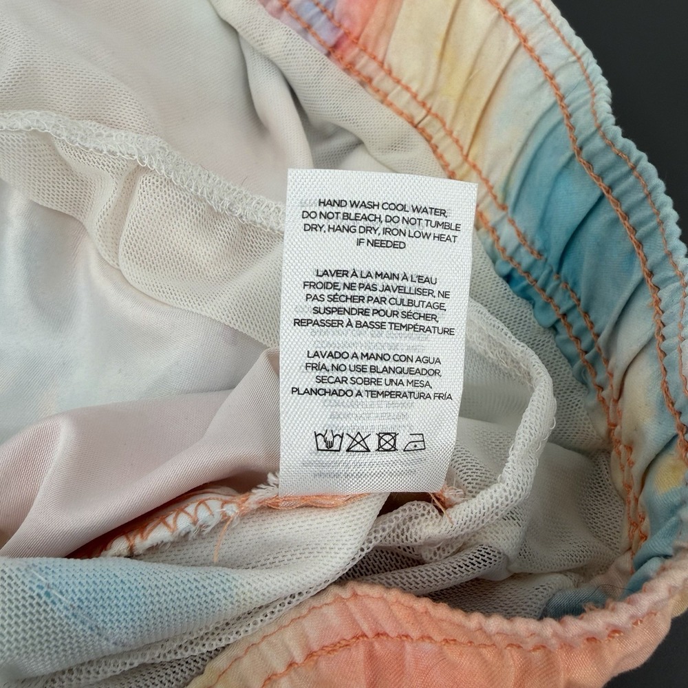 Onia The Charles Swim Trunks Men's M Pastel Tie Dye Liner Zip Pocket 5" Inseam‎ - Picture 8 of 11